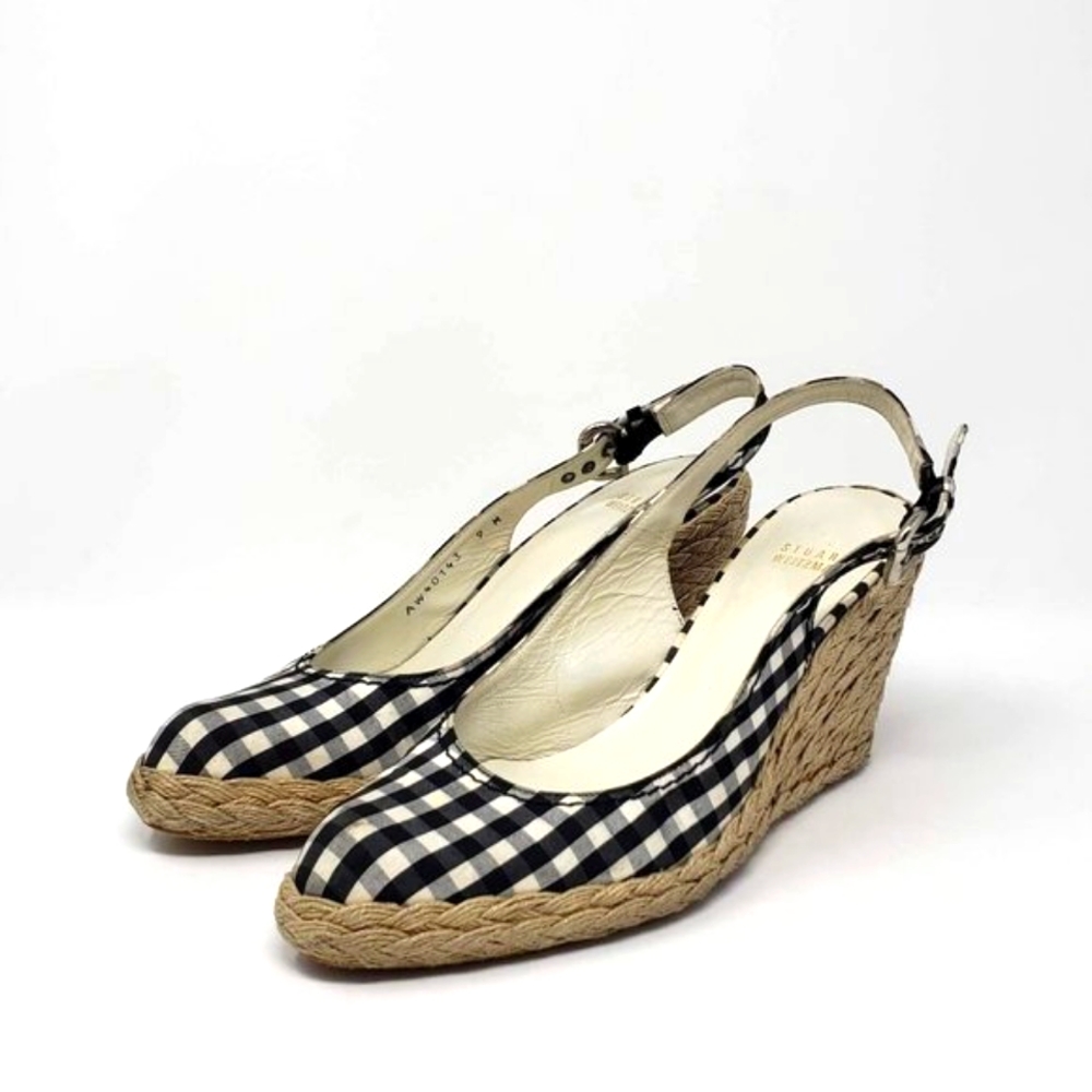 Stuart Weitzman Gingham Espadrille Slingback